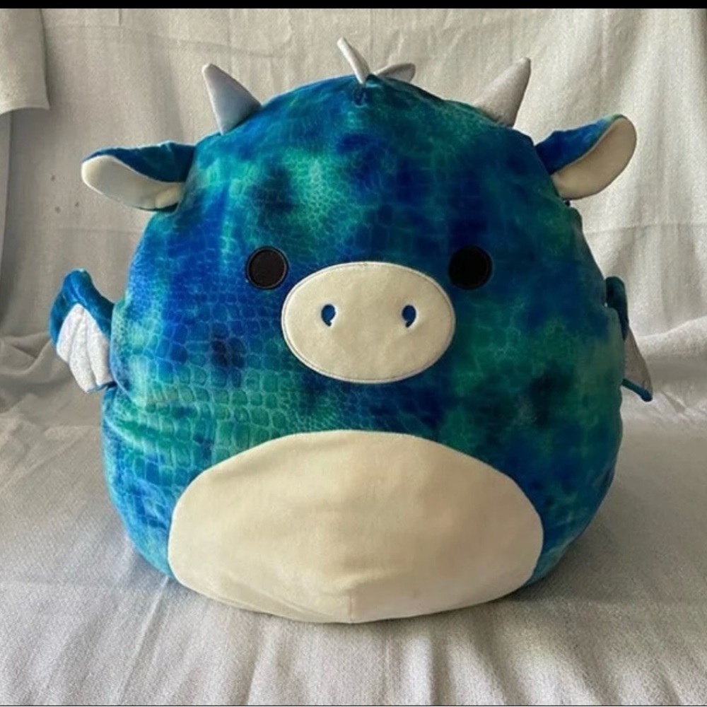 Squishmallow 12” Blue Tie-Dyed Dragon